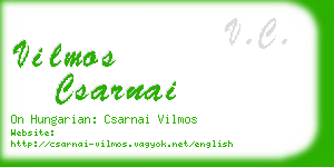 vilmos csarnai business card